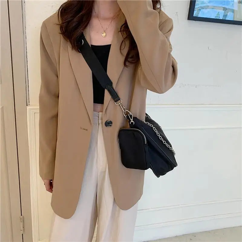 New Arrival Hobo Shoulder Bags for Women Simple Style Black Nylon Crossbody Messenger Bags Purse Female Underarm Handbag
