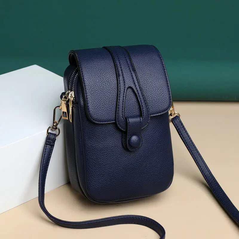 Simple Design PU Leather Crossbody Shoulder Bags for Women Spring Retro Branded Handbags and Purses Ladies Mobile Phone sac