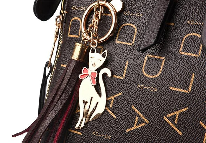 New Tassel Designers Fashion Women PU Leather Bag Large Capacity Shoulder Bags Casual Tote Simple Top-handle HandBags