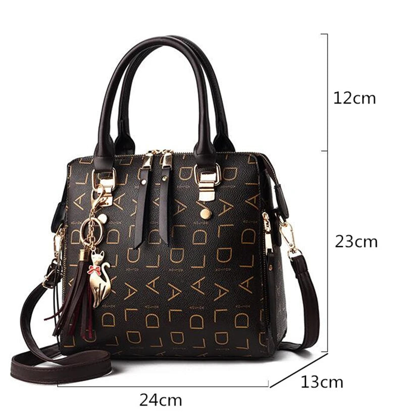 New Tassel Designers Fashion Women PU Leather Bag Large Capacity Shoulder Bags Casual Tote Simple Top-handle HandBags