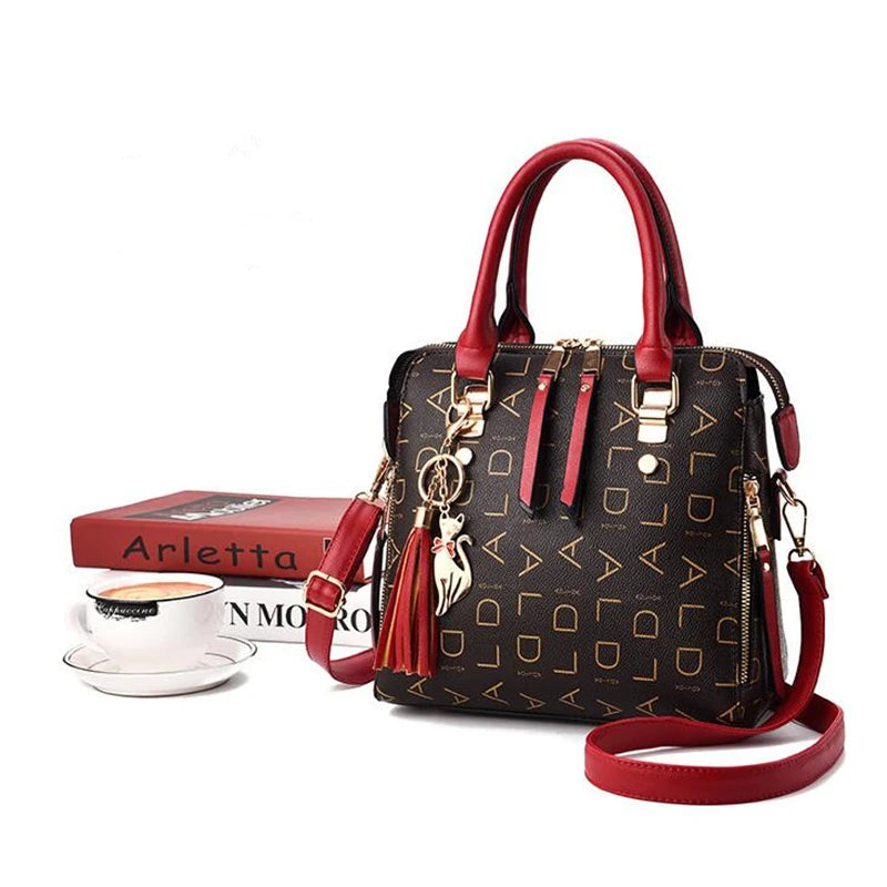 New Tassel Designers Fashion Women PU Leather Bag Large Capacity Shoulder Bags Casual Tote Simple Top-handle HandBags