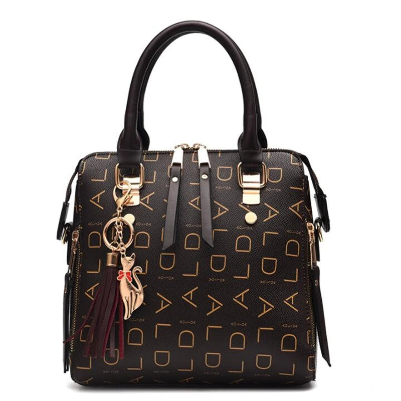New Tassel Designers Fashion Women PU Leather Bag Large Capacity Shoulder Bags Casual Tote Simple Top-handle HandBags