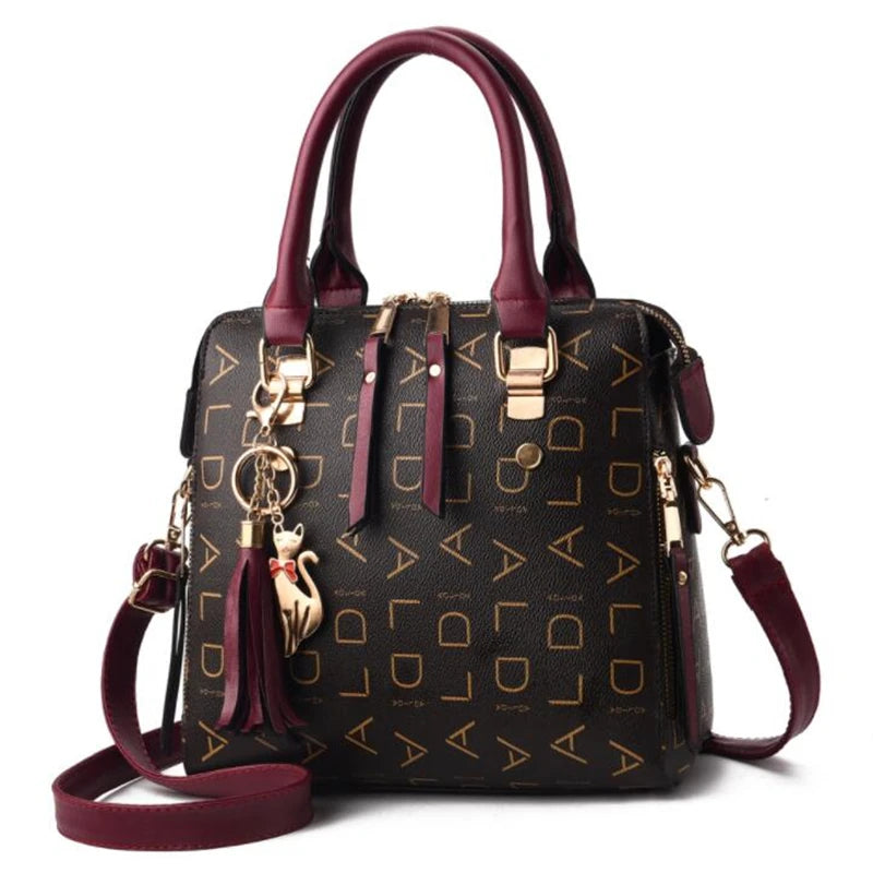 New Tassel Designers Fashion Women PU Leather Bag Large Capacity Shoulder Bags Casual Tote Simple Top-handle HandBags