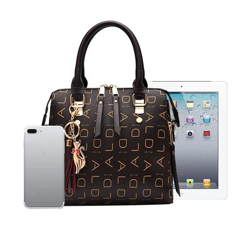 New Tassel Designers Fashion Women PU Leather Bag Large Capacity Shoulder Bags Casual Tote Simple Top-handle HandBags