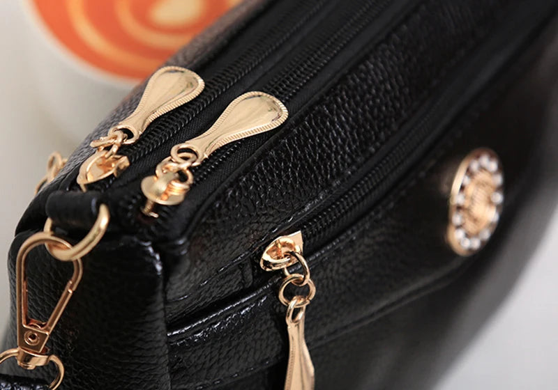 Small Fashion Shoulder Bags for Women Soft Leather mama Handbags Crossbody Messenger Bag Purse Solid Color Clutch
