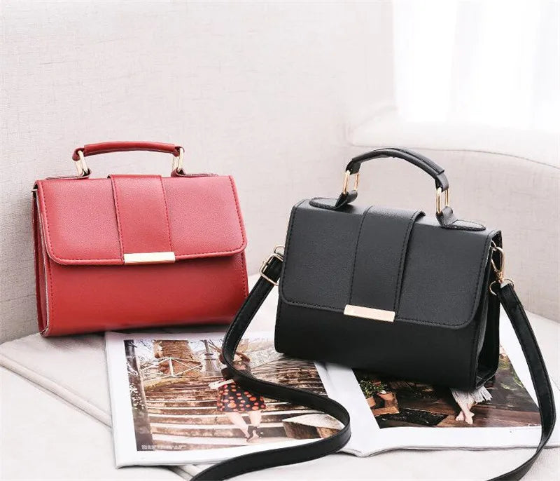 Hot Sale Flap Sling Shoulder Bags for Women Solid Color Crossbody Messenger Bag Purse Female Leather Handbag Pocket