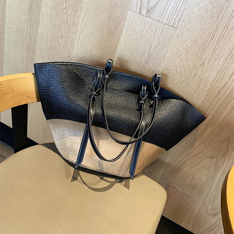 Lady Summer Beach Straw Basket Bags Casual Rattan Large Capacity Totes Women Brands Designer Handbags Wicker Woven Shoulder Bags