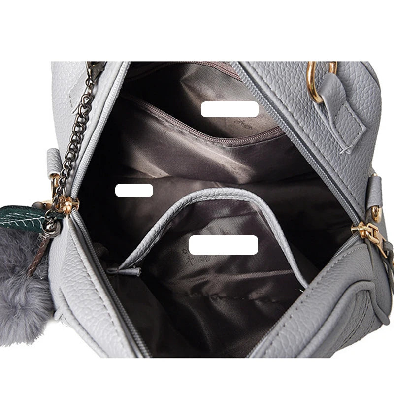 PU Leather Small Handbag For Women Girl Fashion Tassel Messenger Bags With Ball Female Shoulder Bags Ladies Party Crossby Bag