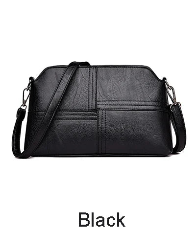 New Casual mama Messenger Bags Crossbody PU Leather Black Handbags for Women Small Shoulder Bag Purse