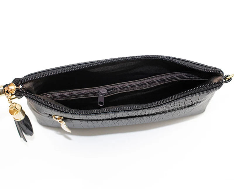 Fashion Alligator Pattern Shoulder Messenger Bags for Women PU Leather Handbag Small Phone Purse Crossbody Pack