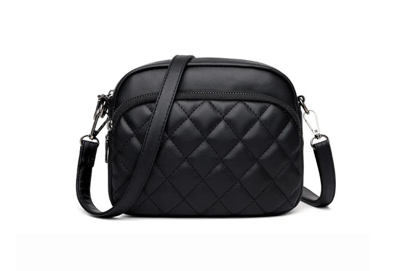 Simple Fashion Plaid Shoulder Bags For Women PU Leather Crossbody Messenger Bag Phone Purse Lady Small Handbag Clutch