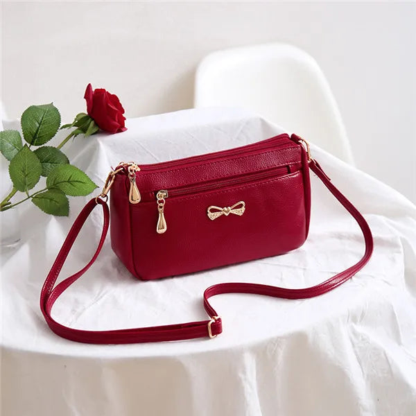 New Arrivals Women Shoulder Crossbody Bags Purse Bowknot PU Leather Messenger Handbags Small Phone Pocket for mama
