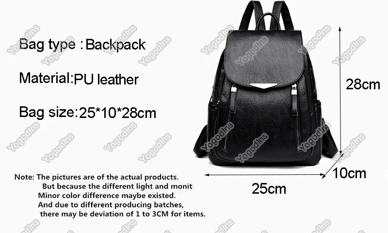 New Arrival Pu Leather Backpack Shoulder Bags For Women Fashion Travel Knapsack High Quality Rucksack School Bag 