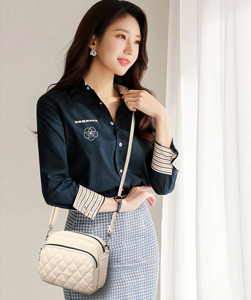 Simple Fashion Plaid Shoulder Bags For Women PU Leather Crossbody Messenger Bag Phone Purse Lady Small Handbag Clutch