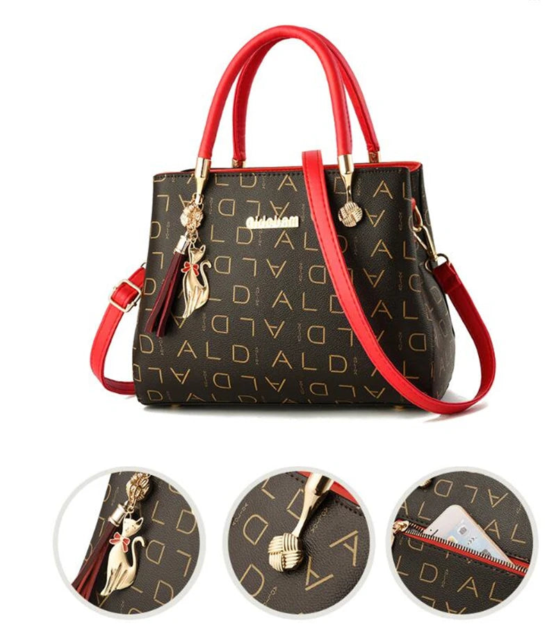 Artificial leather Women's Bags Luxury Shoulder Messenger Bag Crossbody For Women big capacity letter printing wild Ladies bags
