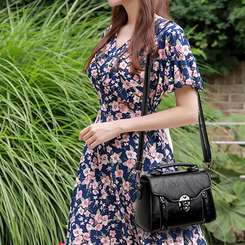 Women's Handbag New PU Leather Fashion Lock Design Large Capacity Shoulder Bag Female Crossbody Tote Messenger Bag bolsos