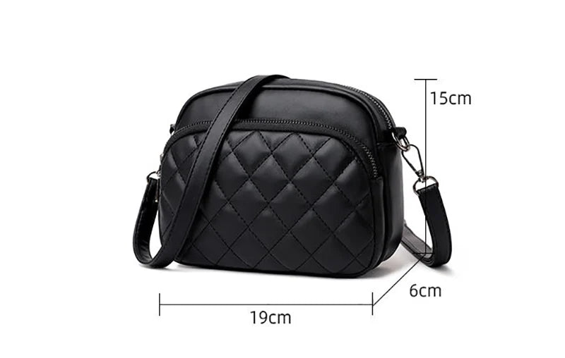 Simple Fashion Plaid Shoulder Bags For Women PU Leather Crossbody Messenger Bag Phone Purse Lady Small Handbag Clutch
