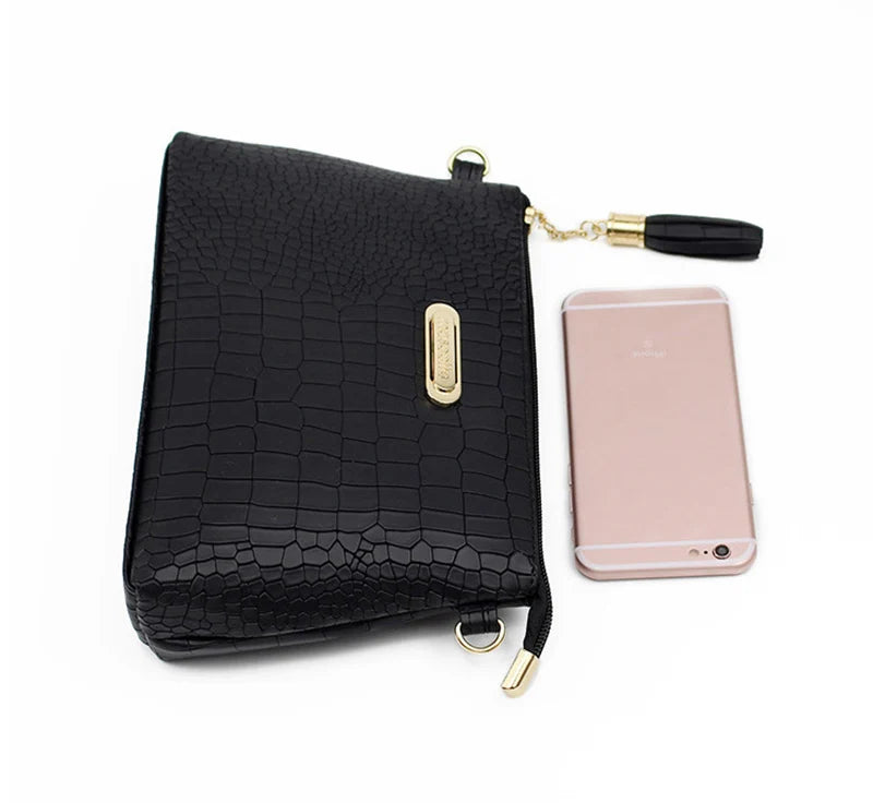 Fashion Alligator Pattern Shoulder Messenger Bags for Women PU Leather Handbag Small Phone Purse Crossbody Pack