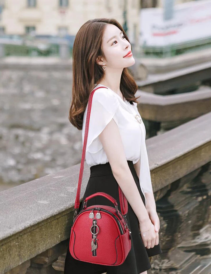 New Fashion Small Women Handbags PU Leather Shoulder Bag Female Cute Crossbody Purse Messenger Bag Pack