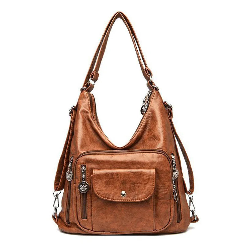 Vintage Female Shoulder Crossbody Bags Fashion  PU Leather Large Capacity Hobo Bag For Women Casual Travel Handbag Purse Totes