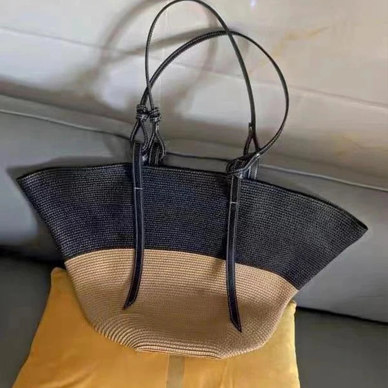 Lady Summer Beach Straw Basket Bags Casual Rattan Large Capacity Totes Women Brands Designer Handbags Wicker Woven Shoulder Bags