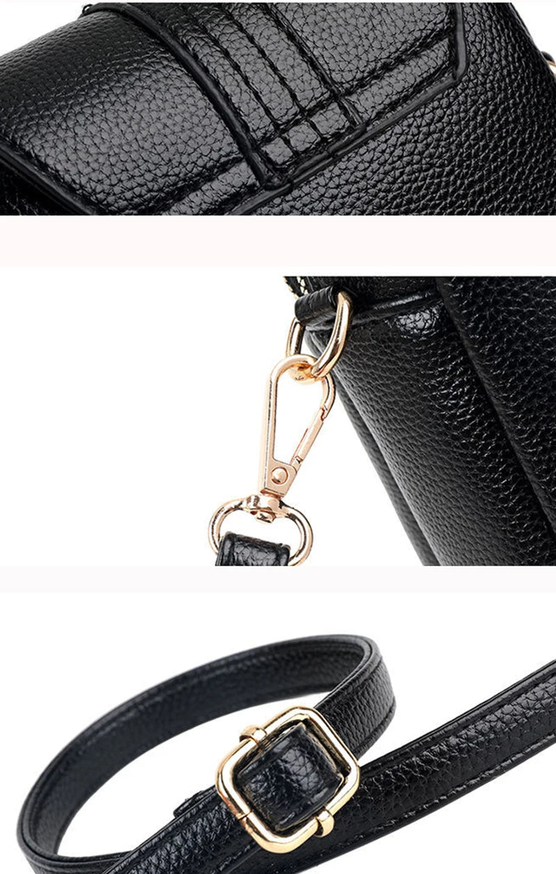 Simple Design PU Leather Crossbody Shoulder Bags for Women Spring Retro Branded Handbags and Purses Ladies Mobile Phone sac