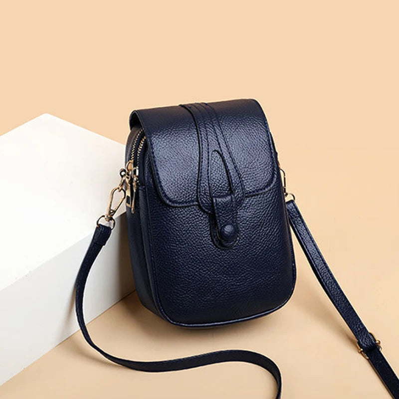 Simple Design PU Leather Crossbody Shoulder Bags for Women Spring Retro Branded Handbags and Purses Ladies Mobile Phone sac