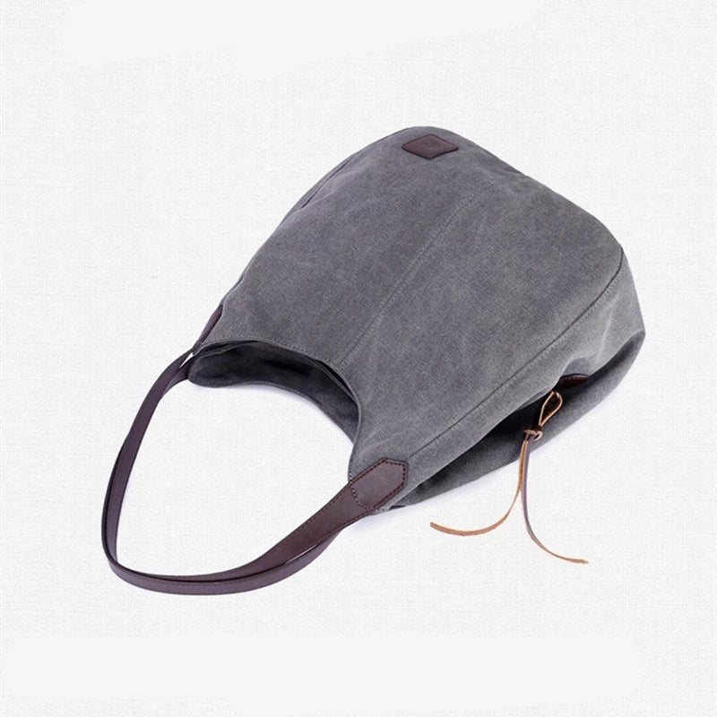 Large Capacity Canvas Shoulder Bag Casual Top-Handle Bag Daily Use Handbag Lady Shopping Totes Travel Bag