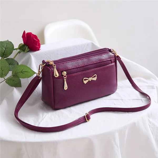 New Arrivals Women Shoulder Crossbody Bags Purse Bowknot PU Leather Messenger Handbags Small Phone Pocket for mama