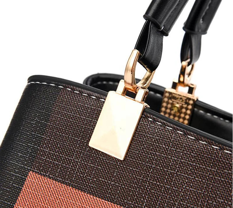 Luxury Plaid Handbag Women Hairball PU Leather Shoulder Bag Large Capacity Crossbody Bag Brand Handle Bag Shopping Lady Tote sac