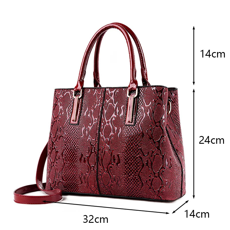Luxury New Large Capacity Women Bag PU Leather Ladies Handbags  and Purse Fashion Shiny Girls Shoulder Messenger Bag Female Tote