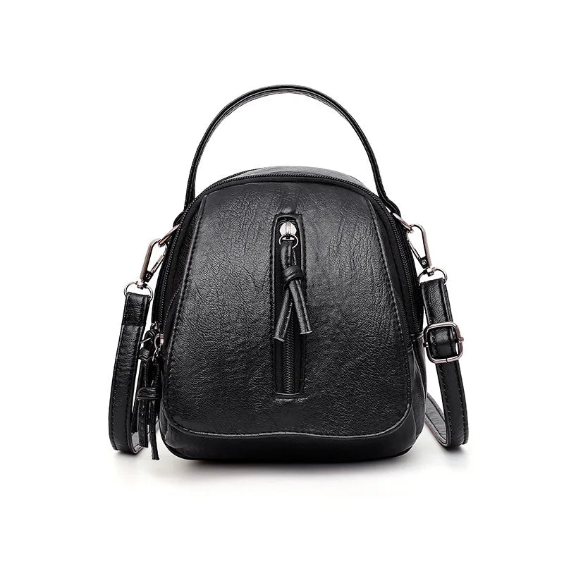 Vintage Bucket Shoulder Bags Crossbody Female PU Leather Solid Color Small Handbag Purse for Women Phone Pocket Messenger Bag