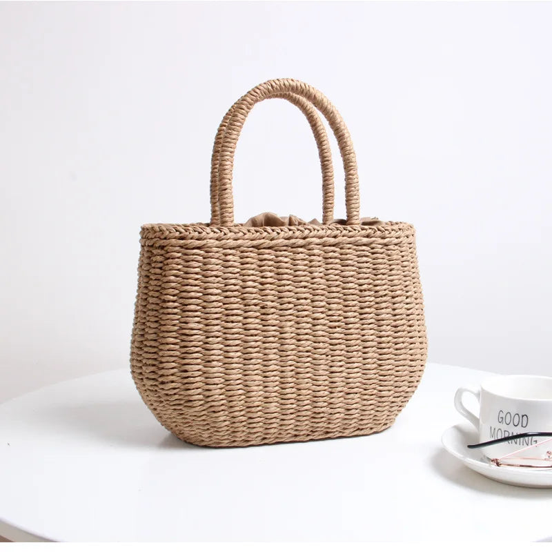 Straw Bags for Women Summer Rattan Bag Handmade Woven Beach Bag Bohemia Handbag Bolsos Fashion Rattan Basket Tote Purse
