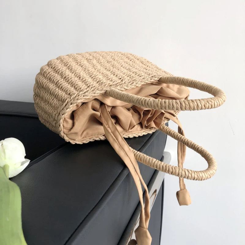 Straw Bags for Women Summer Rattan Bag Handmade Woven Beach Bag Bohemia Handbag Bolsos Fashion Rattan Basket Tote Purse