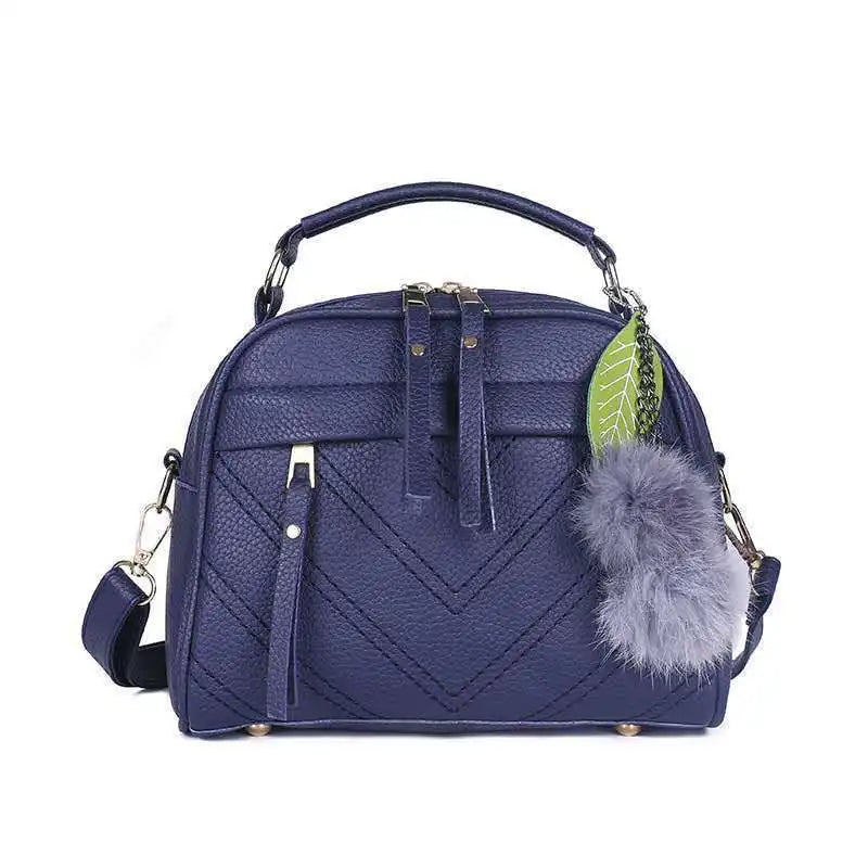 PU Leather Small Handbag For Women Girl Fashion Tassel Messenger Bags With Ball Female Shoulder Bags Ladies Party Crossby Bag