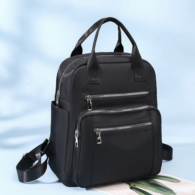 Women Backpack Travel Casual Waterproof Oxford Shoulder Bags Female Large Capacity Handbag Rucksack Black Purse School Pack