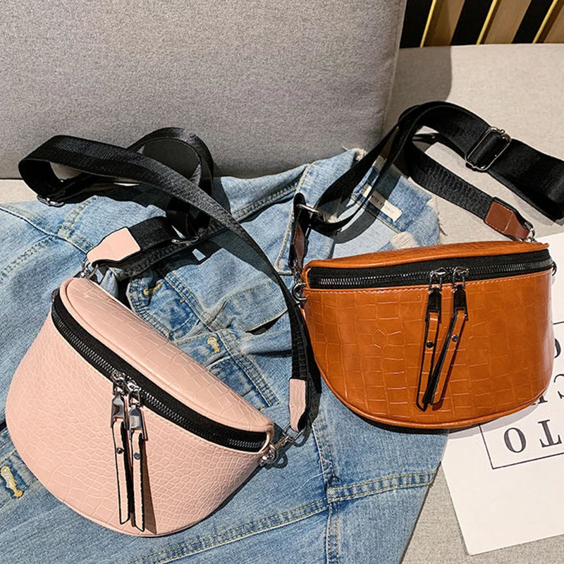 Luxury Designer Saddle Women's Chest Bag High Quality Crossbody Bags Female Fashion Chain Handbag Hobos Bag Banana Belt Purse