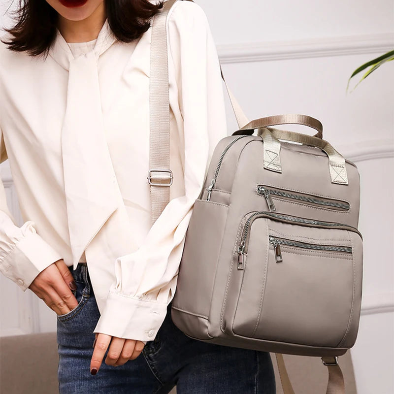 Women Backpack Travel Casual Waterproof Oxford Shoulder Bags Female Large Capacity Handbag Rucksack Black Purse School Pack