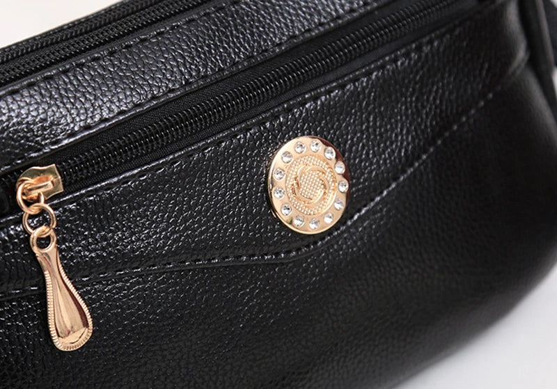 Small Fashion Shoulder Bags for Women Soft Leather mama Handbags Crossbody Messenger Bag Purse Solid Color Clutch