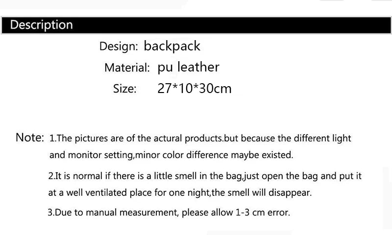 Women's Backpack  Travel Large Backpack PU Leather Handbag  Schoolbag For Girls Women's bag Female Shoulder Back mochila