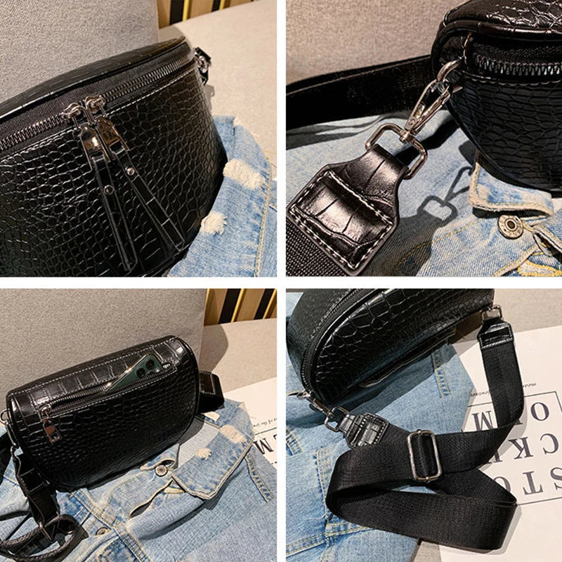Luxury Designer Saddle Women's Chest Bag High Quality Crossbody Bags Female Fashion Chain Handbag Hobos Bag Banana Belt Purse
