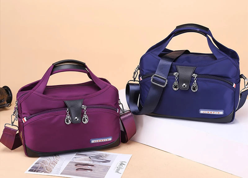 Women Crossbody Bags Large-Capacity Oxford Cloth Sling Crossbody Bag Waterproof Anti-Theft Female Travel Shopper Mommy Hand Bag