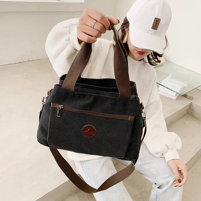 Women Casual Handbags Canvas Crossbody Bag for Woman Big Capacity Shoulder Tote Female Shopping Designer Messenger Bags bolso