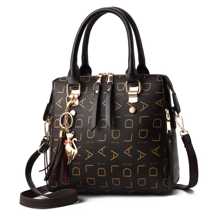 New Tassel Designers Fashion Women PU Leather Bag Large Capacity Shoulder Bags Casual Tote Simple Top-handle HandBags