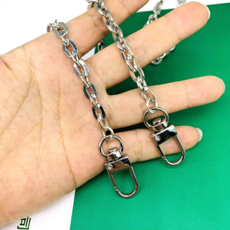 40cm/60cm/80cm/120cm Meatl Bag Chain Gold Silver Chain for Bags Metal Fashion Trimming Chain Bag Accessories Shoulder Bag Strap