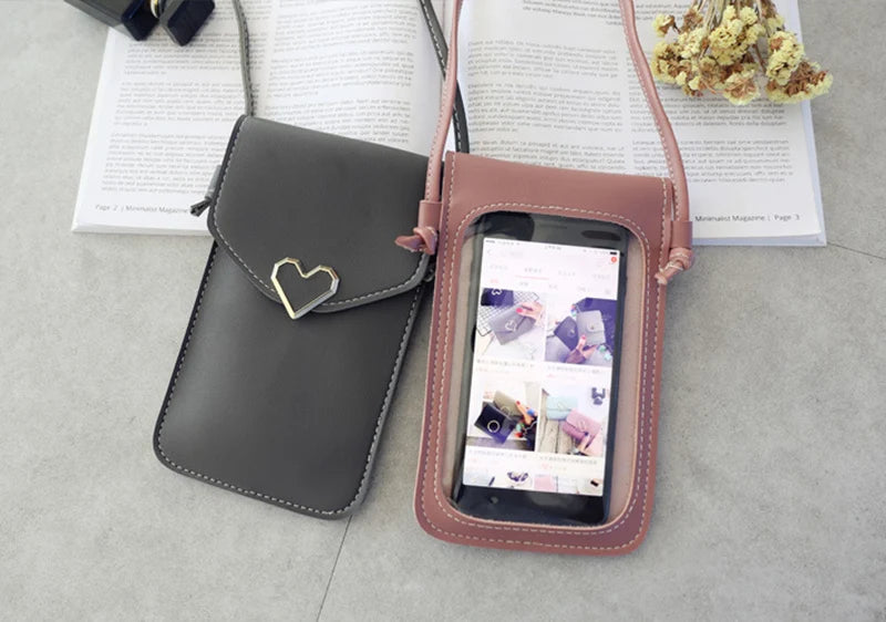 Soft Leather Crossbody Bags for Women Solid Color Shoulder Bag Cell Phone Purse Small Handbags Girls NEW