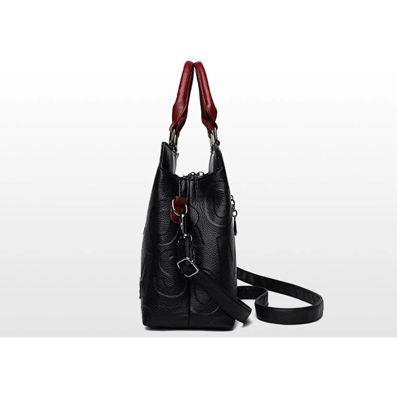 Fashion Letter Handle Bag Women PU Leather Shoulder Bag Large Capacity Handbag Designer Brands Crossbody Bag Lady Purse Femme