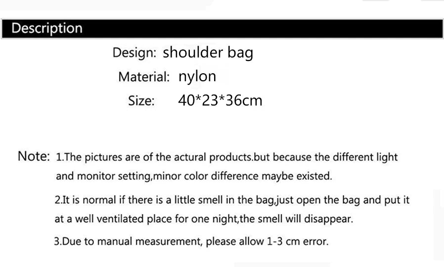 Women Bag New Nylon Bucket Fashion Solid Zipper SOFT Shoulder Bag Purses and Handbags Luxury Designer Black Tote Bag
