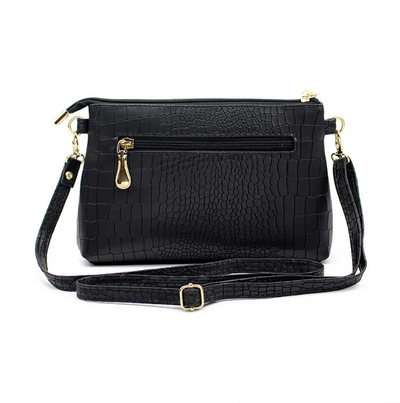 Fashion Alligator Pattern Shoulder Messenger Bags for Women PU Leather Handbag Small Phone Purse Crossbody Pack