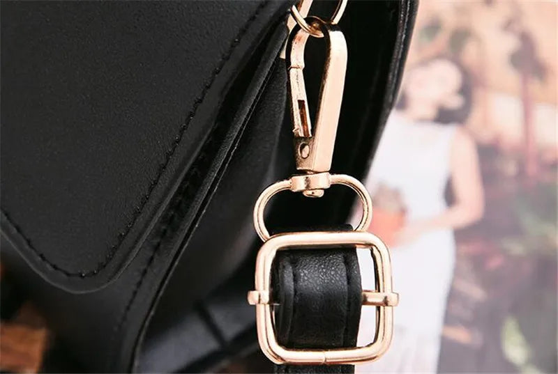 Hot Sale Flap Sling Shoulder Bags for Women Solid Color Crossbody Messenger Bag Purse Female Leather Handbag Pocket